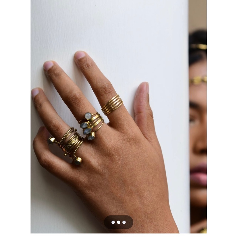 Turquoise Brass Ring - Picture 2 of 3